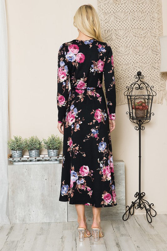Floral Maxi Wrap Dress | us.meeeshop