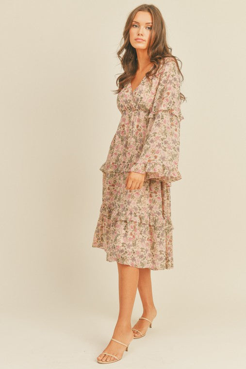 Floral Print Midi Dress | us.meeeshop
