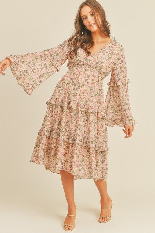 Floral Print Midi Dress us.meeeshop - Dresses