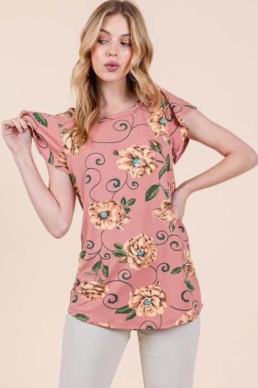 Floral Print Top us.meeeshop - Shirts & Tops