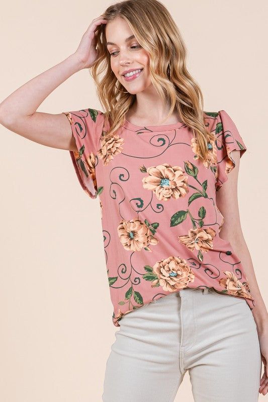 Floral Print Top us.meeeshop - 