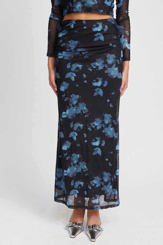 Floral Sheer Maxi Skirt us.meeeshop - Skirts