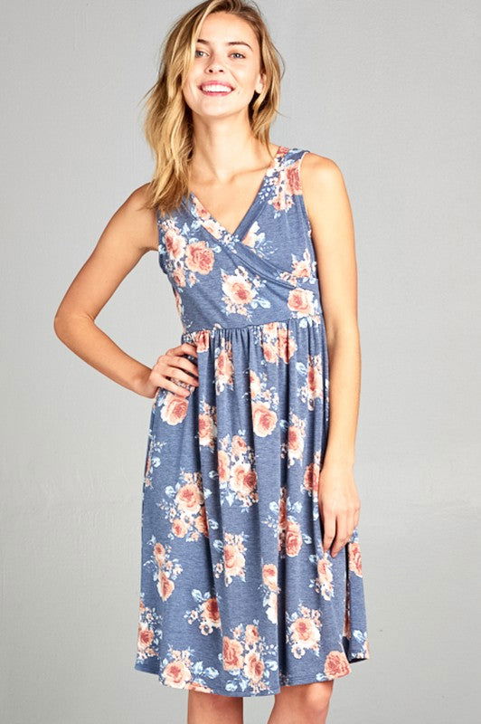 Floral Terry Babydoll Casual Dress us.meeeshop - 