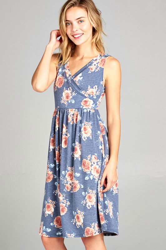 Floral Terry Babydoll Casual Dress us.meeeshop - 