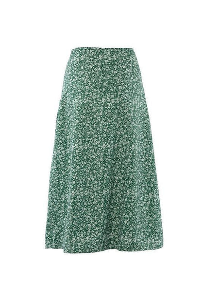 Floral midi skirt with slit us.meeeshop - 