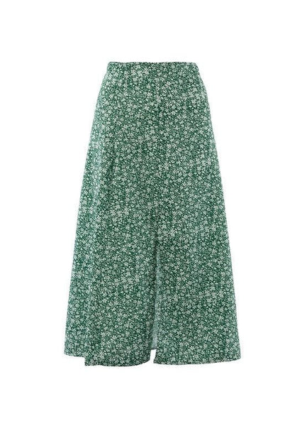 Floral midi skirt with slit us.meeeshop - 