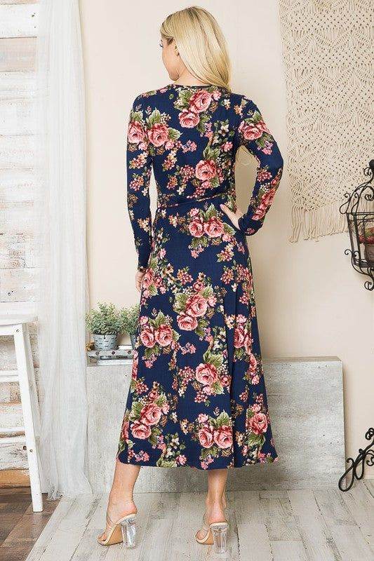 Floral Maxi Wrap Dress - us.meeeshop