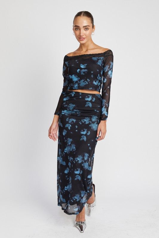 Women's Floral Sheer Maxi Skirt - us.meeeshop