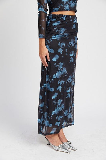 Women's Floral Sheer Maxi Skirt - us.meeeshop