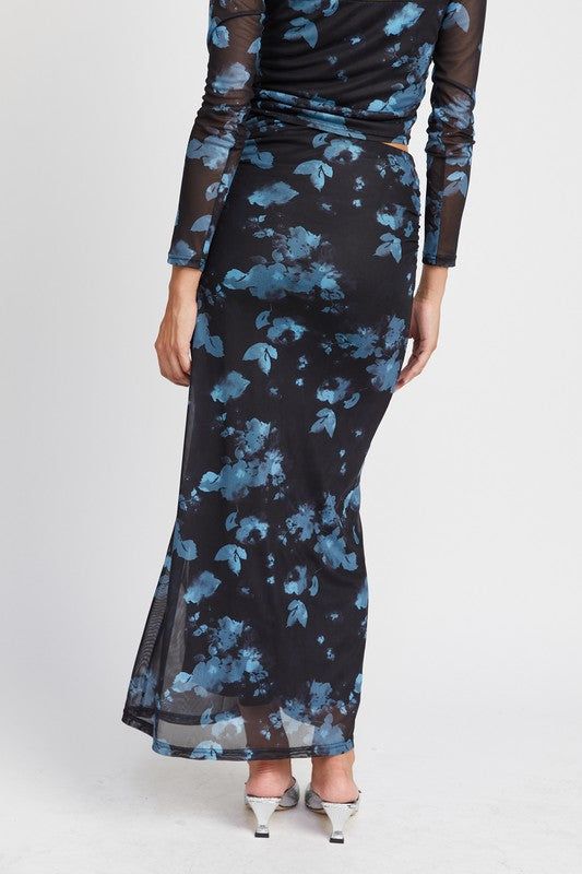 Women's Floral Sheer Maxi Skirt - us.meeeshop