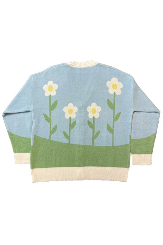 Flower field knit cardigan us.meeeshop - 