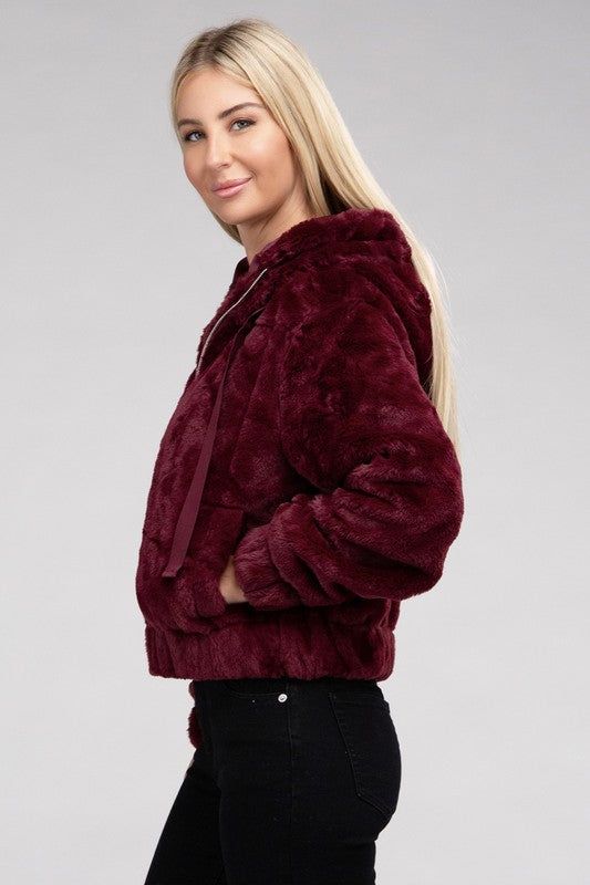 Fluffy Zip-Up Teddy Hoodie us.meeeshop - 