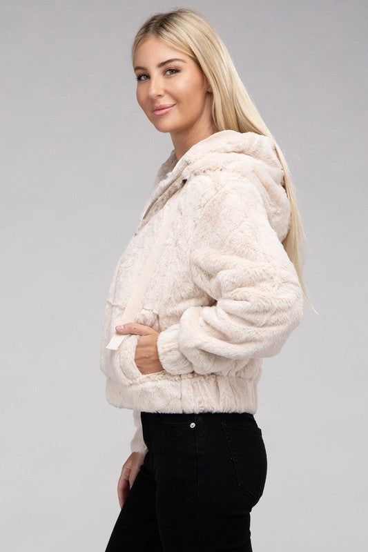 Fluffy Zip-Up Teddy Hoodie us.meeeshop - 