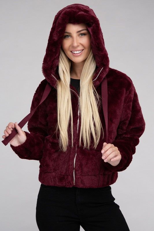 Fluffy Zip-Up Teddy Hoodie us.meeeshop - 