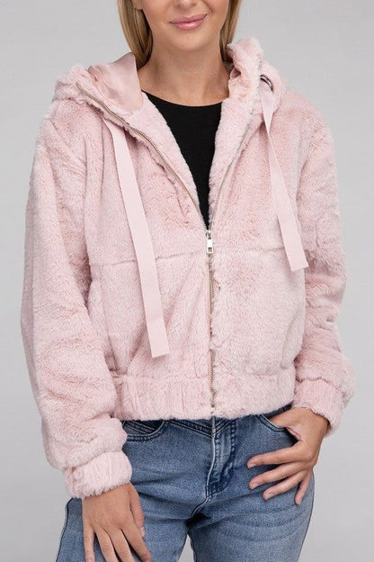 Fluffy Zip-Up Teddy Hoodie us.meeeshop - 