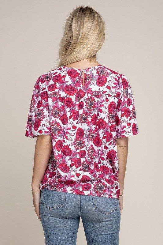 Flutter Sleeve Floral Top - us.meeeshop