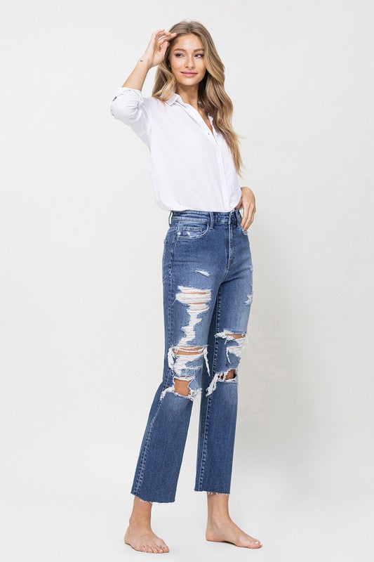 Flying Monkey | Distressed High Rise Ankle Relaxed Straight | us.meeeshop