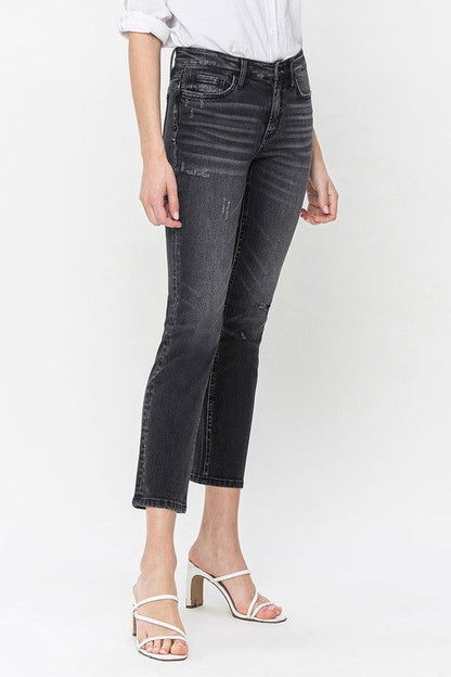 Flying Monkey Mid Rise Crop Slim Straight Jeans us.meeeshop - 