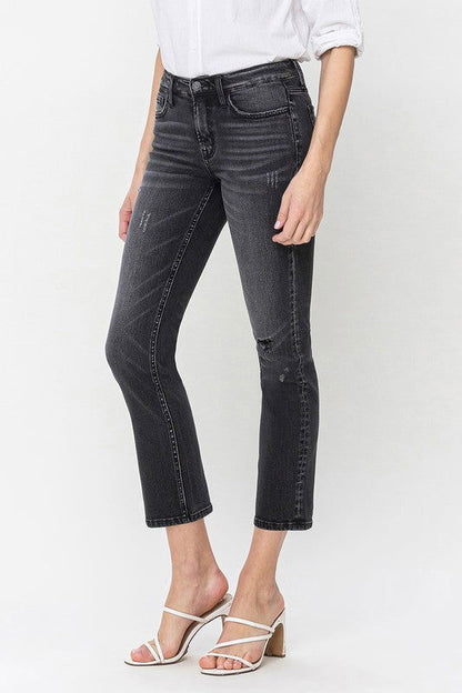 Flying Monkey Mid Rise Crop Slim Straight Jeans us.meeeshop - 