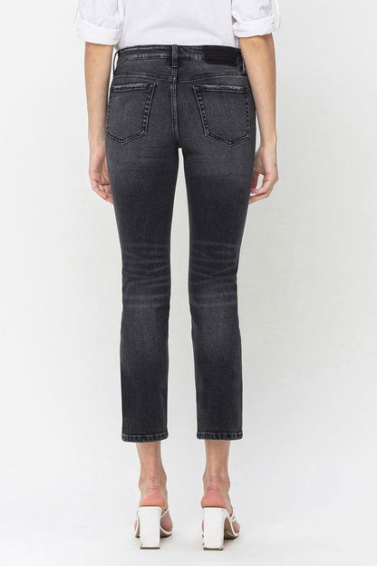 Flying Monkey Mid Rise Crop Slim Straight Jeans us.meeeshop - 