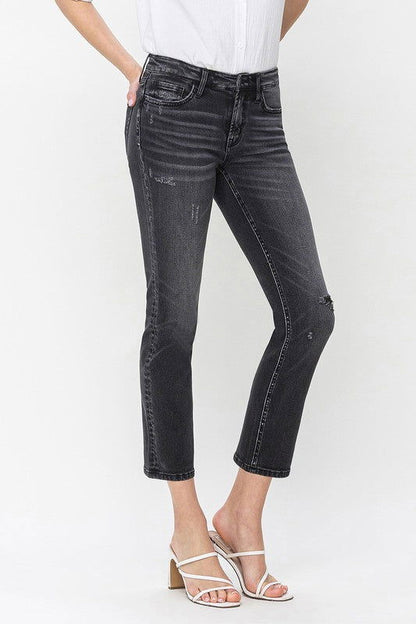 Flying Monkey Mid Rise Crop Slim Straight Jeans us.meeeshop - 