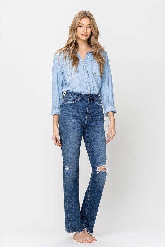 Flying Monkey | Super High Rise Straight Leg Jeans us.meeeshop - 