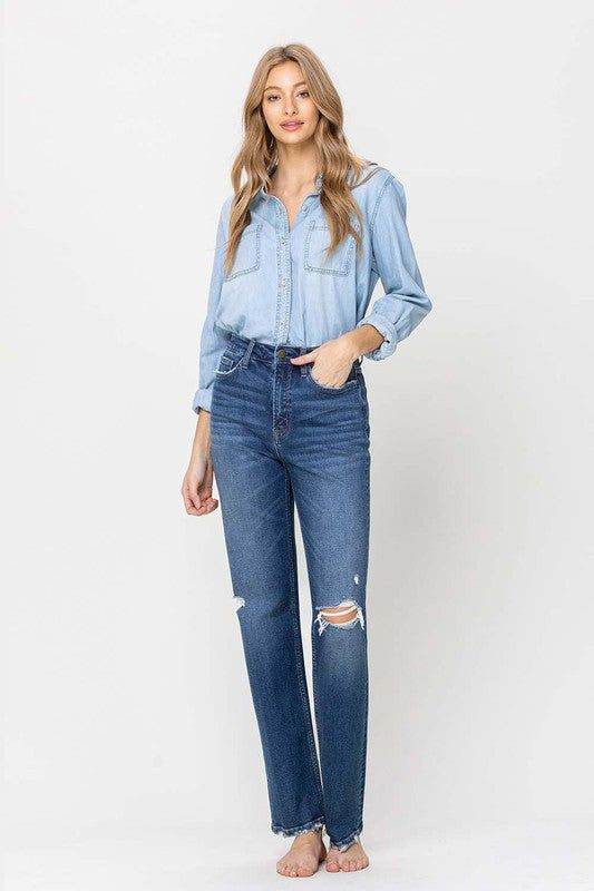 Flying Monkey | Super High Rise Straight Leg Jeans us.meeeshop - 