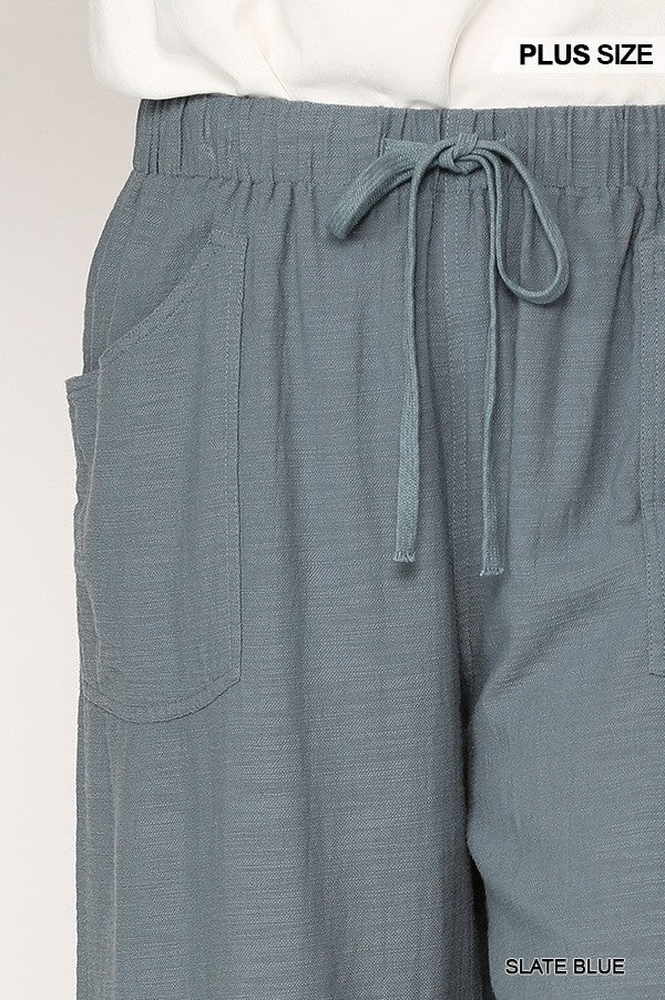 Frayed Wide Leg Pants With Pockets | us.meeeshop