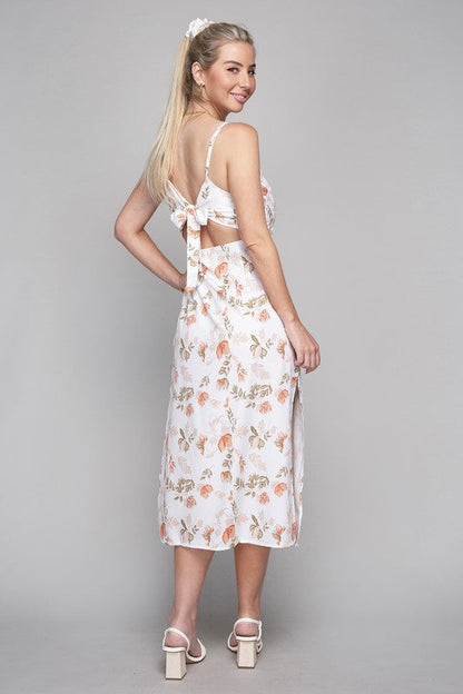 Frenchy Tied Backless Floral Cami Dress | us.meeeshop