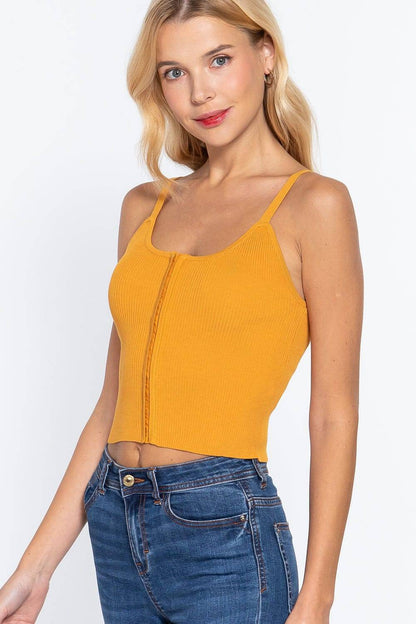 Front Closure With Hooks Sweater Cami Top | us.meeeshop