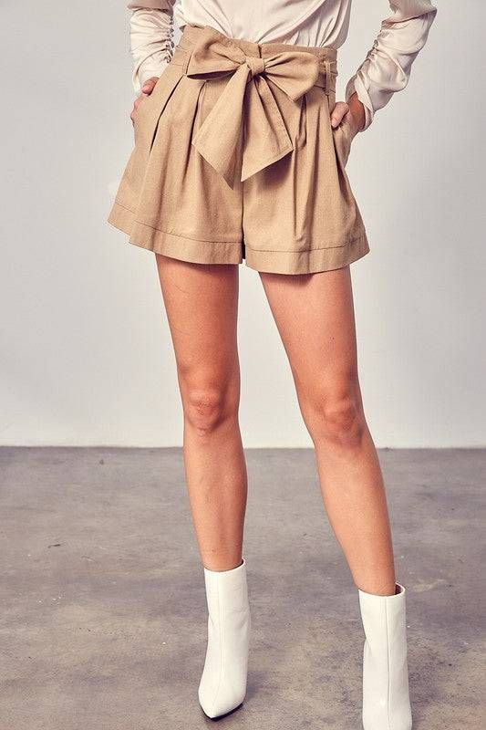 Front Self Tie Shorts - us.meeeshop