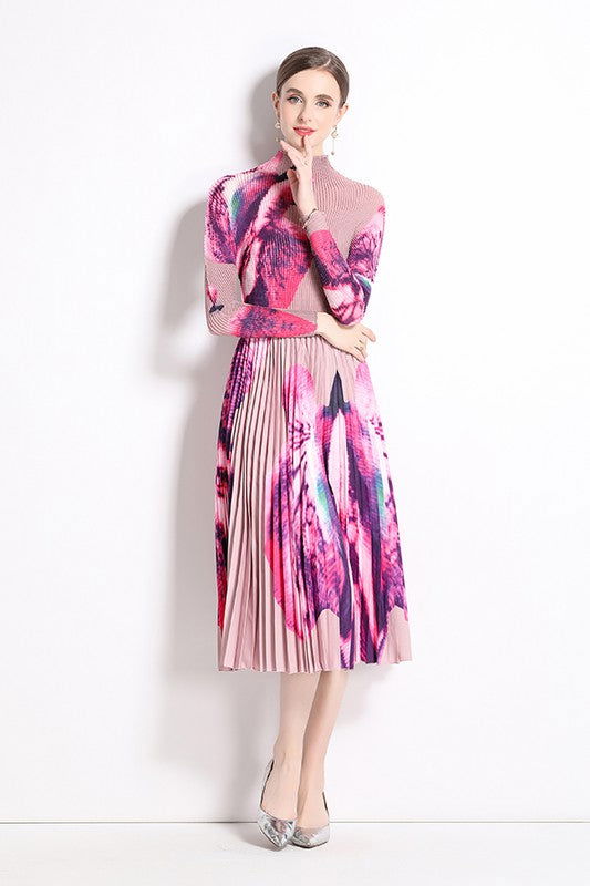 Fuchsia Sexy Maxi Dress 2pc Set us.meeeshop - 