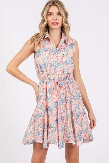 GeeGee Floral Eyelet Mini Dress us.meeeshop - Dresses