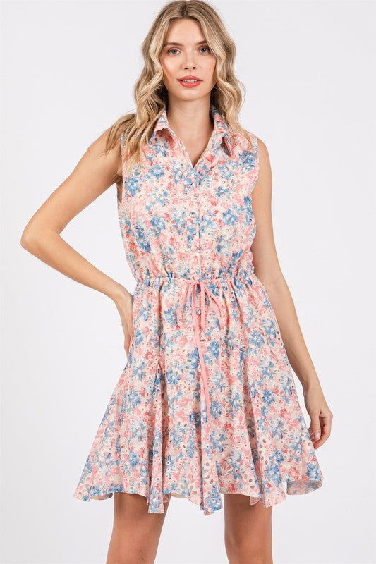 GeeGee Floral Eyelet Mini Dress us.meeeshop - 