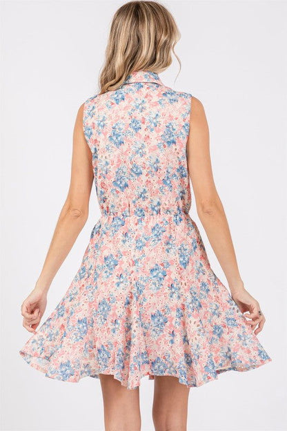 GeeGee Floral Eyelet Mini Dress us.meeeshop - 