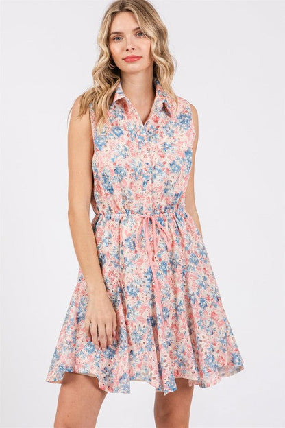 GeeGee Floral Eyelet Mini Dress us.meeeshop - 