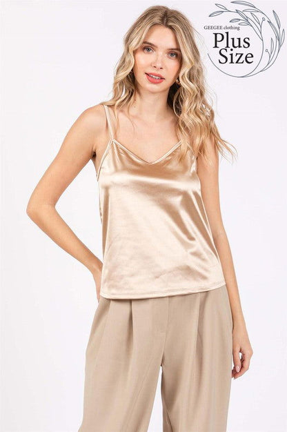 GeeGee Plus Satin Tank Top us.meeeshop - 