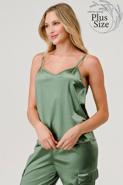 GeeGee Plus Satin Tank Top us.meeeshop - 