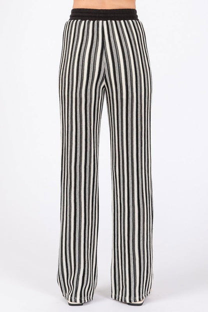 GeeGee See-Through Stripe Knit Pants us.meeeshop - 