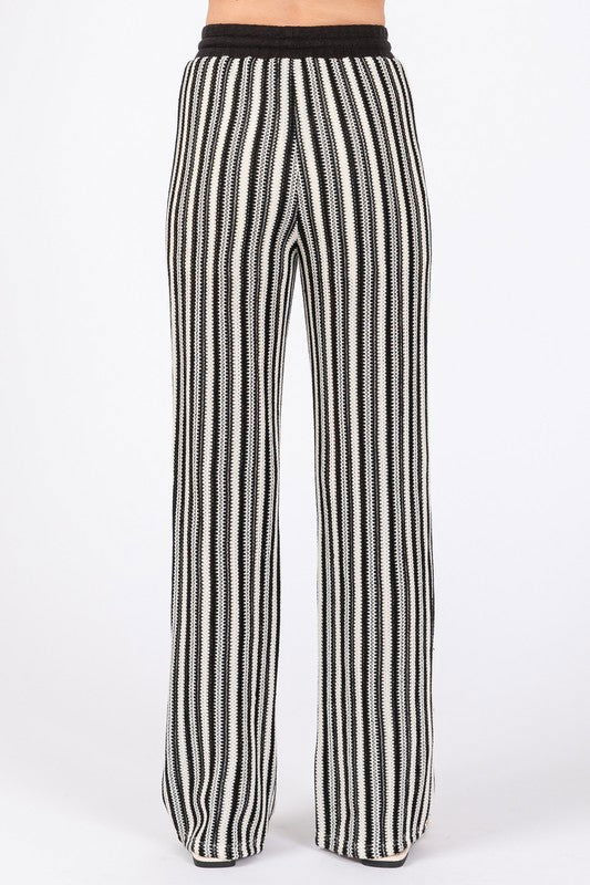 GeeGee See-Through Stripe Knit Pants us.meeeshop - 