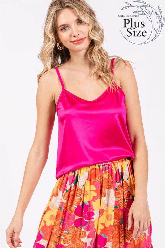 GeeGee Plus Satin Tank Top - us.meeeshop