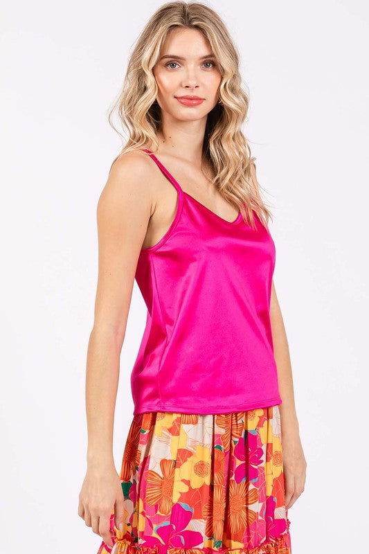 GeeGee Plus Satin Tank Top - us.meeeshop