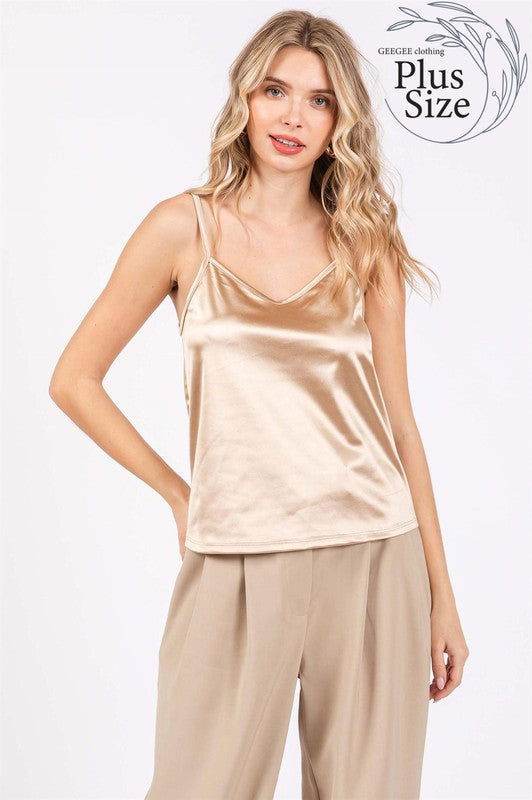 GeeGee Plus Satin Tank Top - us.meeeshop