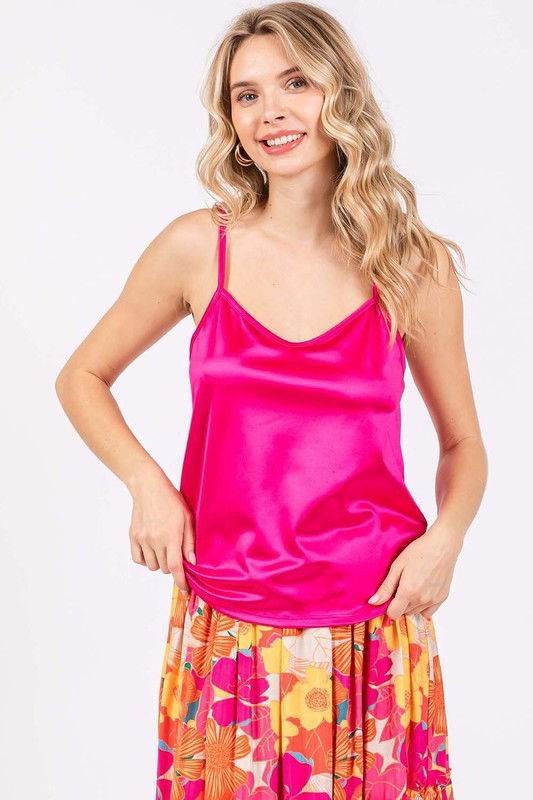 GeeGee Plus Satin Tank Top - us.meeeshop