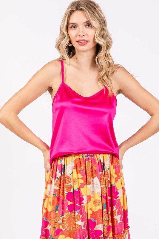 GeeGee Plus Satin Tank Top - us.meeeshop