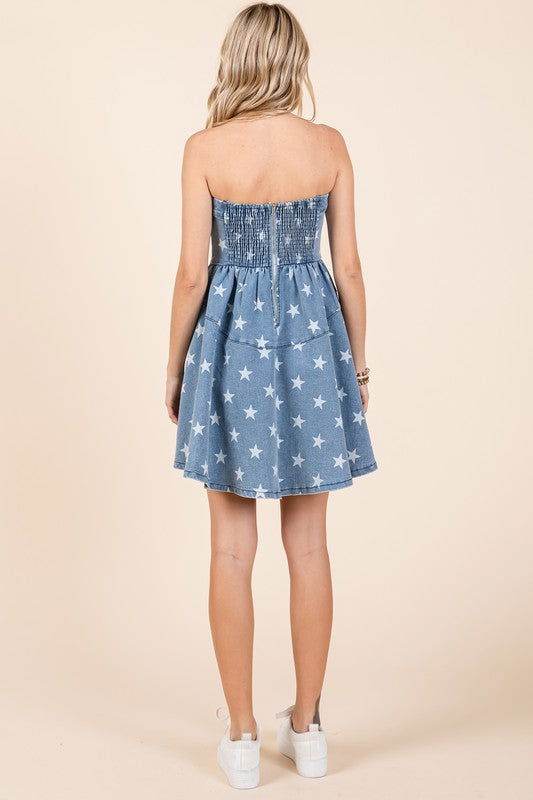 GeeGee Star Denim Mini Dress - us.meeeshop