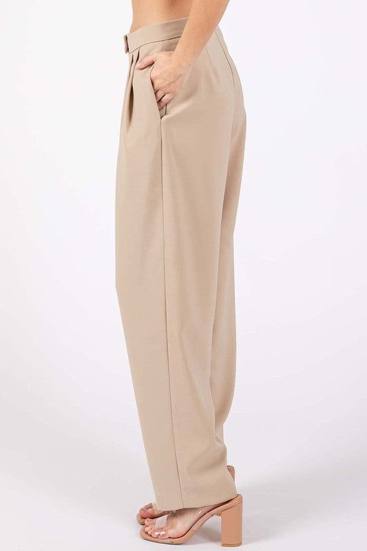 Geegee High-Waisted Pleated Slacks us.meeeshop - 