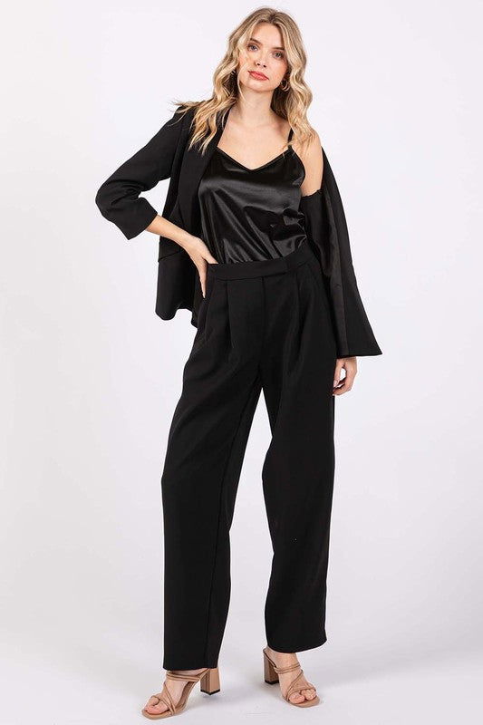 Geegee High-Waisted Pleated Slacks us.meeeshop - Pants