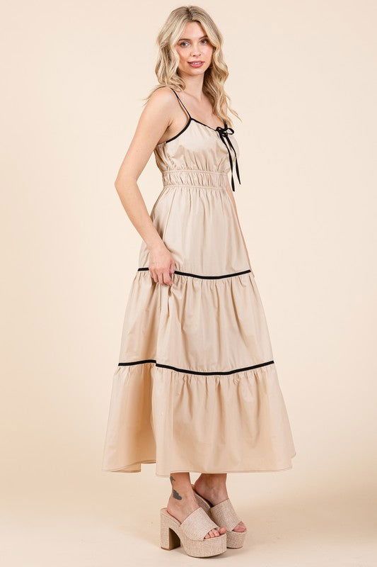 Geegee Plus Piping Detailed Midi Sundress us.meeeshop - 