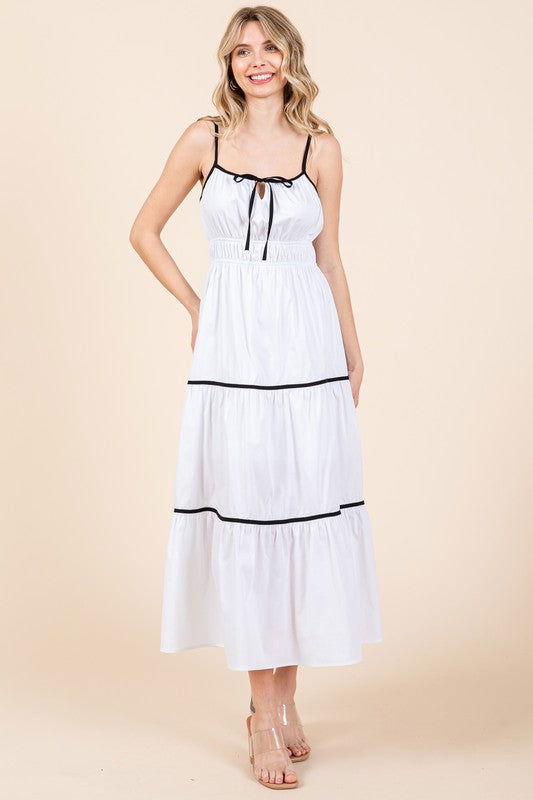 Geegee Plus Piping Detailed Midi Sundress us.meeeshop - 